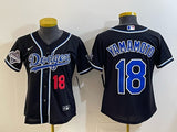 Women Los Angeles Dodgers #18 Yoshinobu Yamamoto Dodgers Women Youth Style 3