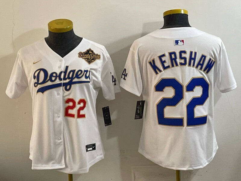 Women Los Angeles Dodgers #22 Clayton Kershaw Dodgers Women Youth Style 4