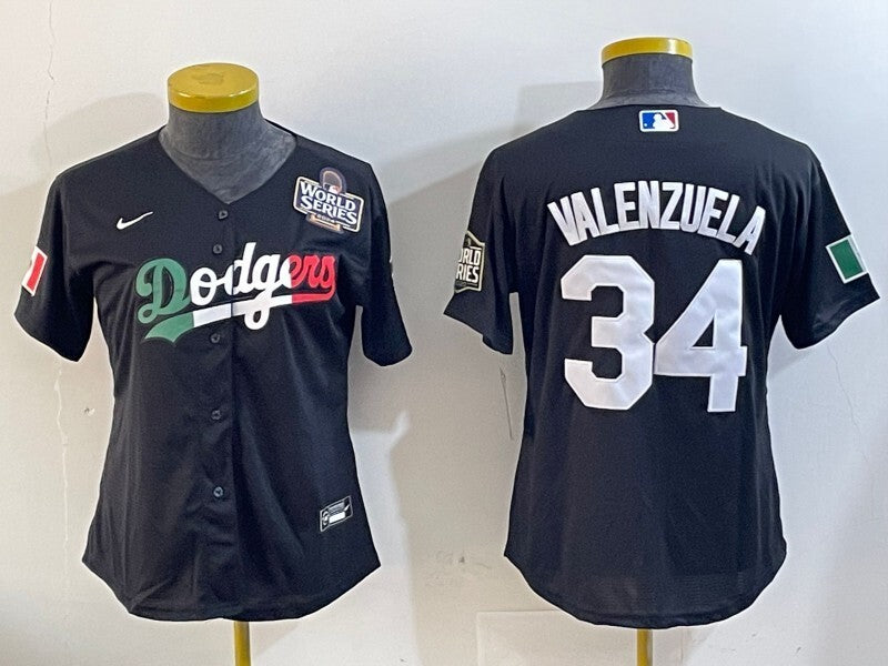 Women Los Angeles Dodgers #34 Fernando Valenzuela Dodgers Women Style 2