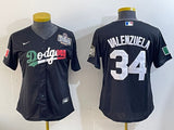 Women Los Angeles Dodgers #34 Fernando Valenzuela Dodgers Women Style 2