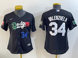 Women Los Angeles Dodgers #34 Fernando Valenzuela Dodgers Women Style 3
