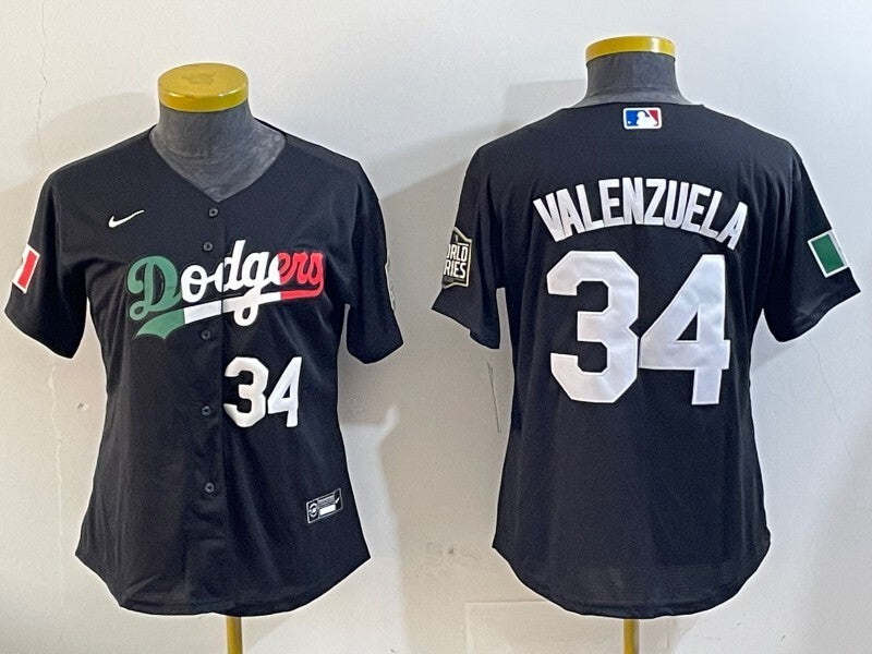 Women Los Angeles Dodgers #34 Fernando Valenzuela Dodgers Women Style 5