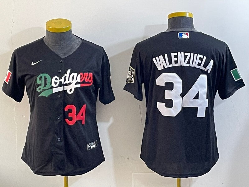Women Los Angeles Dodgers #34 Fernando Valenzuela Dodgers Women Style 6
