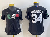 Women Los Angeles Dodgers #34 Fernando Valenzuela Dodgers Women Style 8