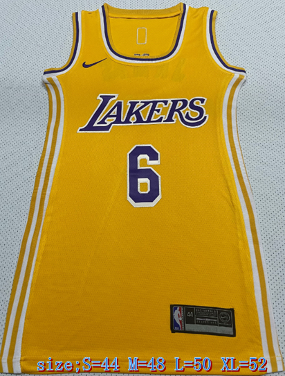 Women Los Angeles Lakers #6 Kobe Bryant Lakers 6 # James Yellow Women Dress Size S M L XL Style 2