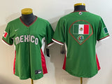 Women Mexico Baseball Green 2026 World Baseball Classic Stadium 26 World Cup Women Youth Style 2
