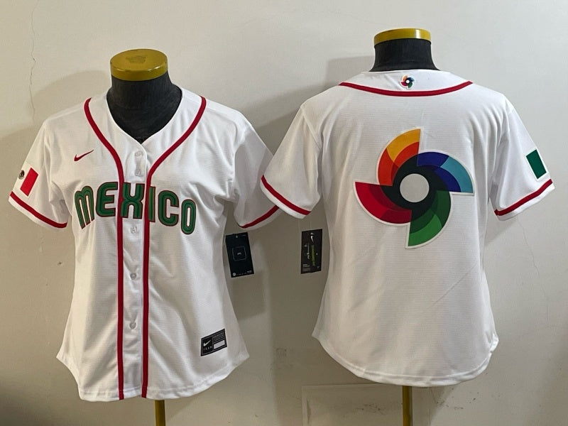 Women Mexico Baseball White 2026 World Baseball Classic 26 World Cup Women Youth Style 1