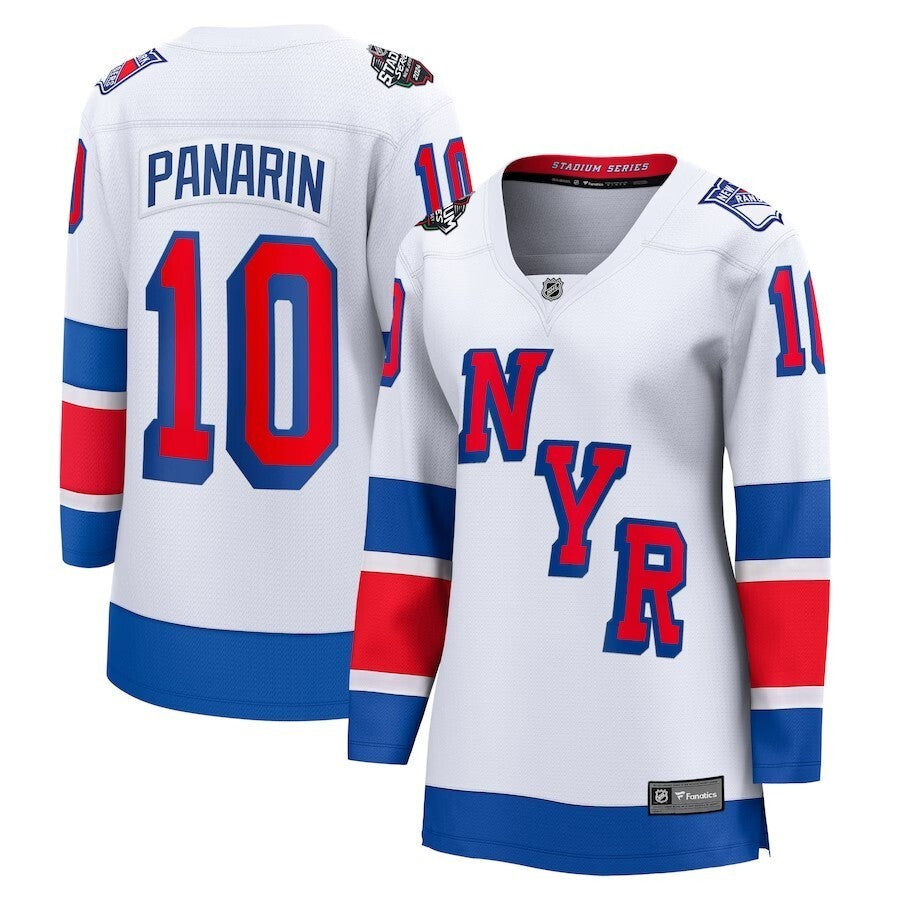 Women New York Rangers #10 Artemi Panarin Branded 2024 NHL Stadium Series Breakaway Player Jersey – White