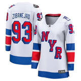 Women New York Rangers #93 Mika Zibanejad Branded 2024 NHL Stadium Series Breakaway Player Jersey – White Style 2
