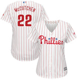Women Philadelphia Phillies #22 Andrew McCutchen Majestic Cool Base Player Jersey - WhiteScarlet