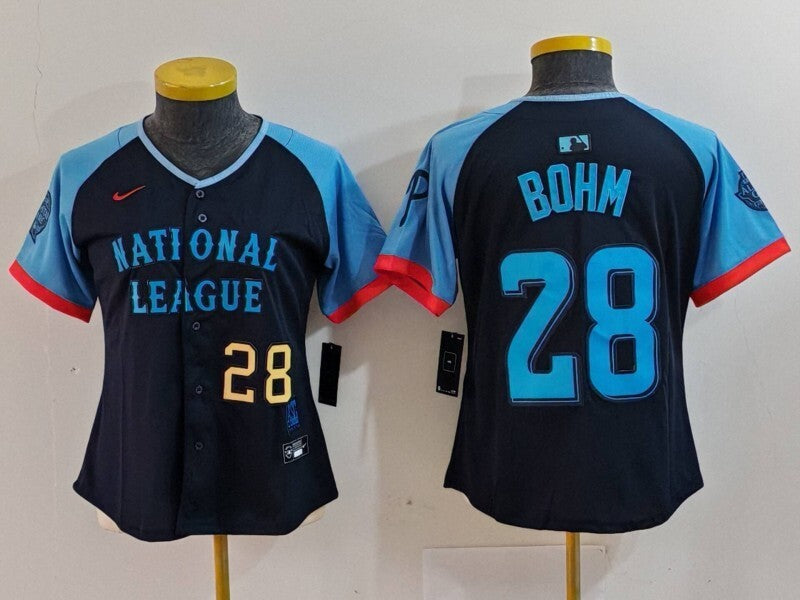 Women Philadelphia Phillies #28 Alec Bohm Phillies 2024 All-Star Women Style 4