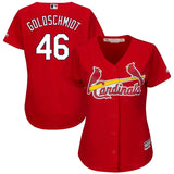 Women St. Louis Cardinals #46 Paul Goldschmidt Majestic Alternate Official Cool Base Player Jersey – Scarlet
