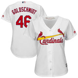 Women St. Louis Cardinals #46 Paul Goldschmidt Majestic Home Official Cool Base Player Jersey – White
