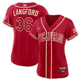 Women Texas Rangers #36 Wyatt Langford 2026 City Connect Stadium Jersey - Red