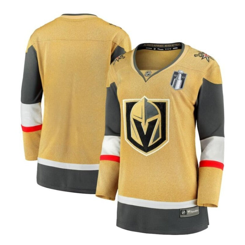Women Vegas Golden Knights Fanatics Branded 2023 Stanley Cup Final Home Breakaway Jersey - Gold_conew1