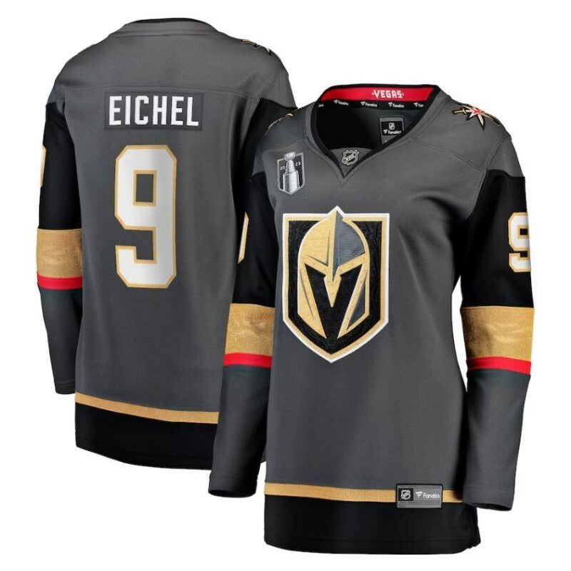 Women Vegas Golden Knights #9 Jack Eichel 2023 Stanley Cup Final Alternate Breakaway Player Jersey - Black_conew1
