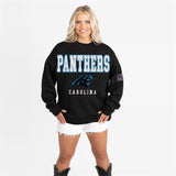 Women's Carolina Panthers Gameday Couture Black Oversized Level Up Black Label