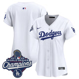 Women's Los Angeles Dodgers Blank White 2025 World Series Champions Home Cool Base