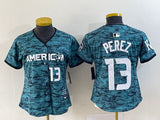 Youth American League #13 Salvador Perez Teal 2023 All-Star Cool Base 2023 All-Star Women Youth