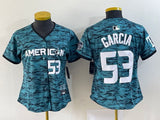 Youth American League #53 Adolis Garcia 2023 MLB All-Star Game Limited Player Jersey - Teal 2023 All-Star Women Youth