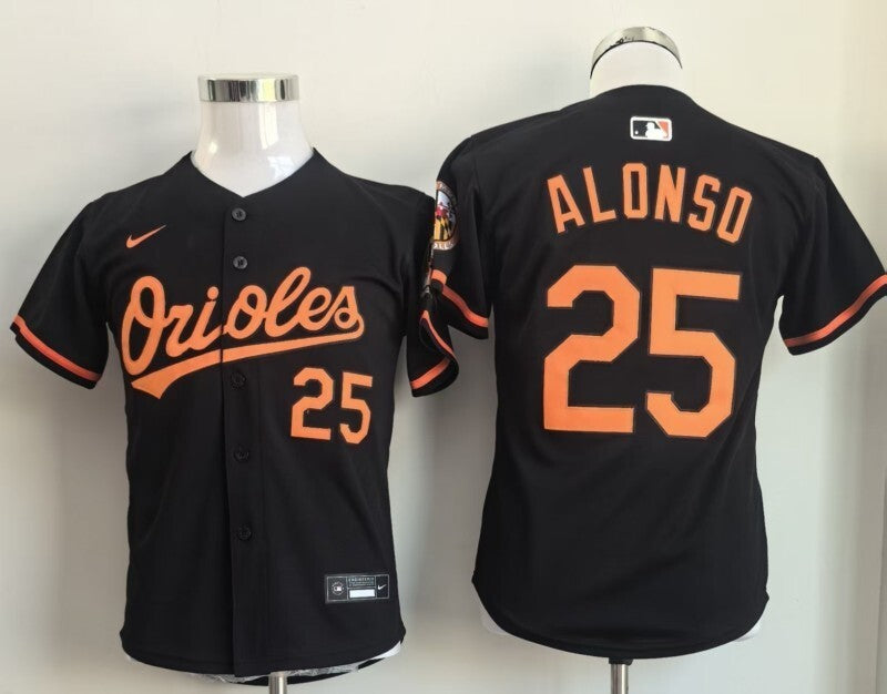 Youth Baltimore Orioles #25 Pete Alonso Youth Orioles Black 25