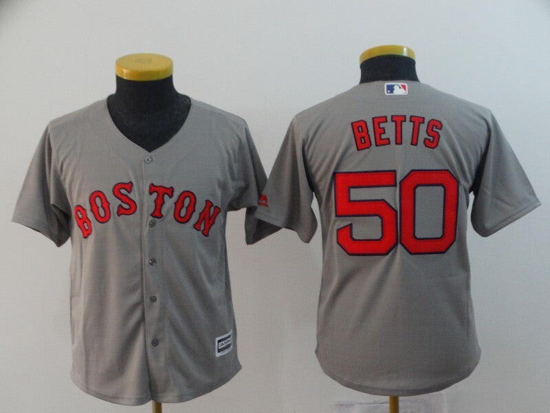 Youth Boston Red Sox #50 Mookie Betts Style 2