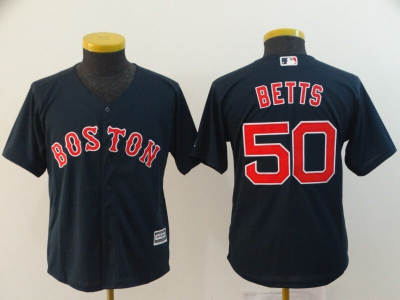 Youth Boston Red Sox #50 Mookie Betts Style 3