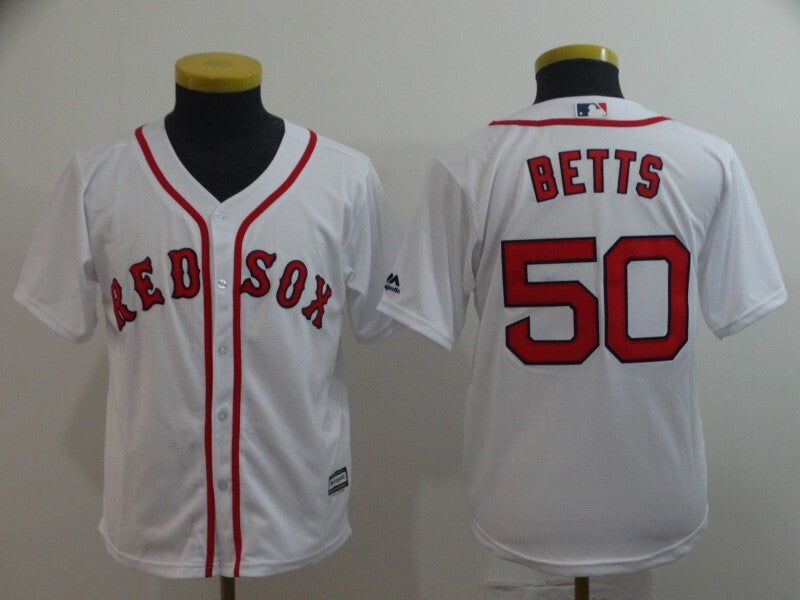 Youth Boston Red Sox #50 Mookie Betts Style 4