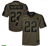 Youth Carolina Panthers #22 Christian McCaffrey 21 New Salute