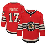 Youth Chicago Blackhawks #17 Nick Foligno 2025 NHL Winter Classic Premier Player Jersey - Red