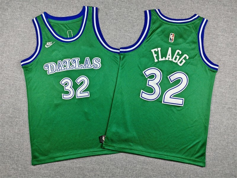 Youth Dallas Mavericks #32 Cooper Flagg Youth Mavericks 32 Classic Green Style 3