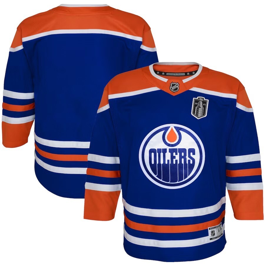 Youth Edmonton Oilers 2025 Stanley Cup Final Home Premier Jersey - Royal