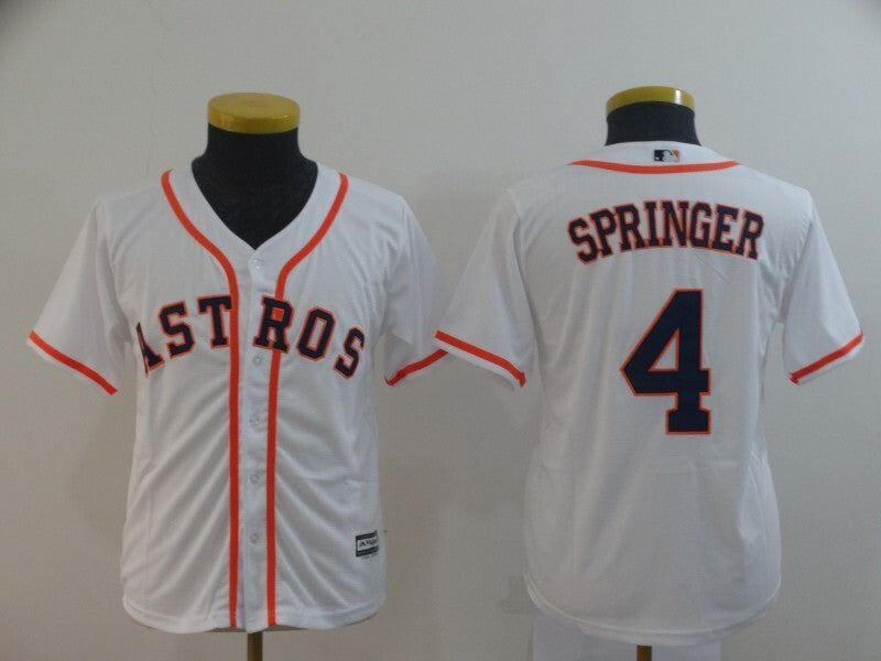 Youth Houston Astros #4 George Springer Style 1