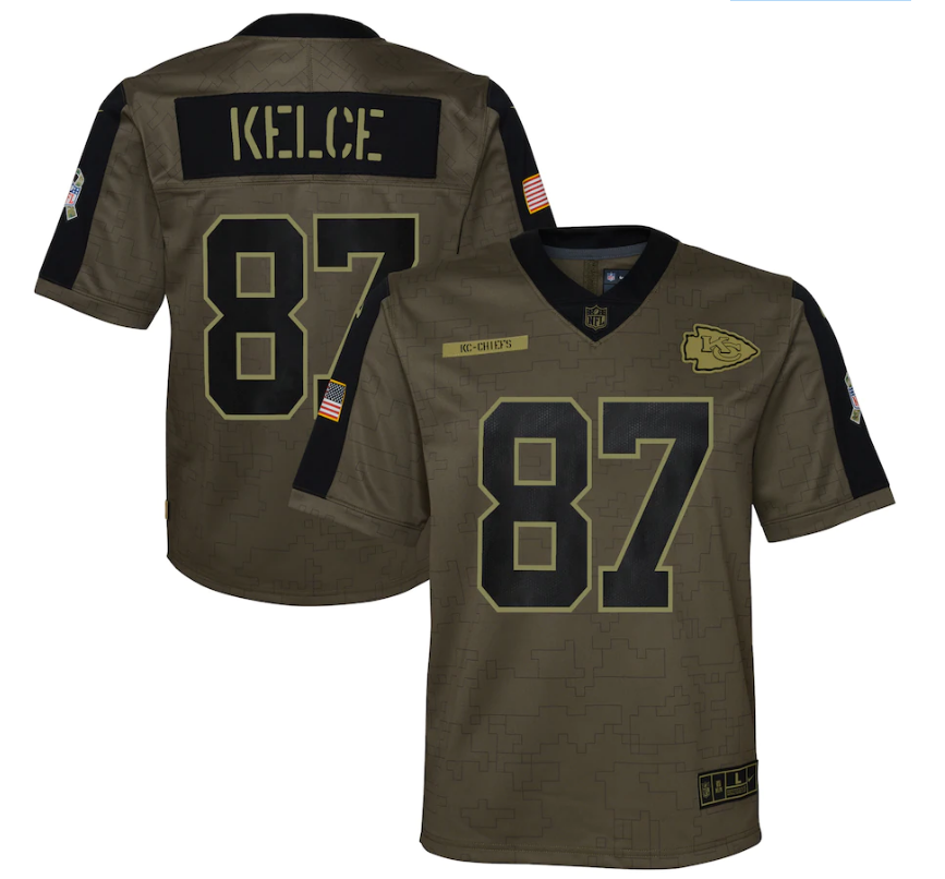 Youth Kansas City Chiefs #87 Travis Kelce 21 New Salute