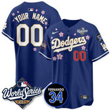 Youth Los Angeles Dodgers ACTIVE PLAYER Custom Royal Tokyo 2025 World Series With