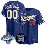 Youth Los Angeles Dodgers ACTIVE PLAYER Custom Royal Tokyo 2025 World Series