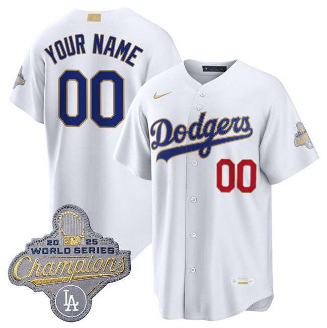 Youth Los Angeles Dodgers ACTIVE PLAYER Custom White 2026 Gold Collection Stadium