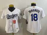 Youth Los Angeles Dodgers #18 Yoshinobu Yamamoto Dodgers Platinum Edition Women Youth