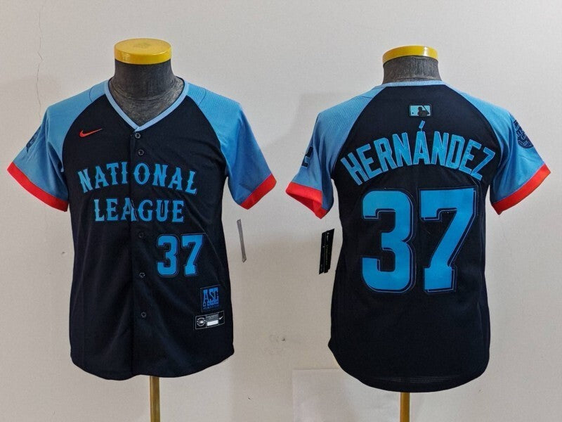 Youth Los Angeles Dodgers #37 Teoscar Hernandez Dodgers 2024 All-Star Youth Style 2