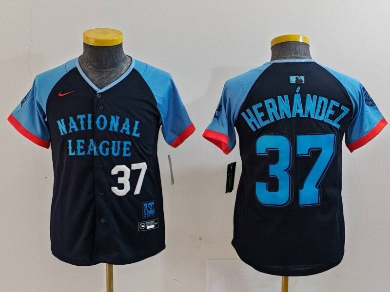 Youth Los Angeles Dodgers #37 Teoscar Hernandez Dodgers 2024 All-Star Youth Style 4