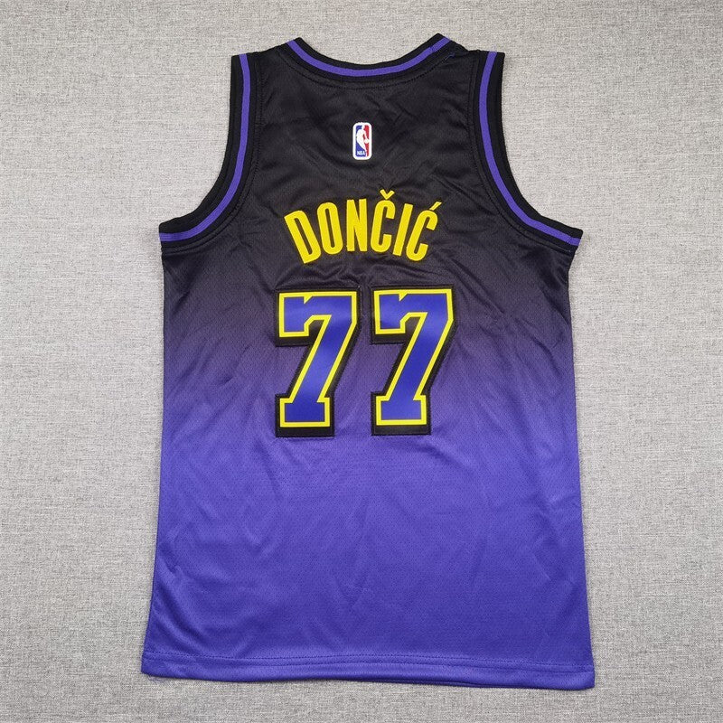 Youth Los Angeles Lakers #77 Luka Doncic Youth 25 Lakers 77 # Doncic Purple City Edition Style 2