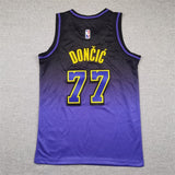 Youth Los Angeles Lakers #77 Luka Doncic Youth 25 Lakers 77 # Doncic Purple City Edition Style 2