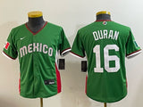 Youth Mexico Baseball #16 Jarren Duran Green 2026 World Baseball Classic 26 World Cup Youth