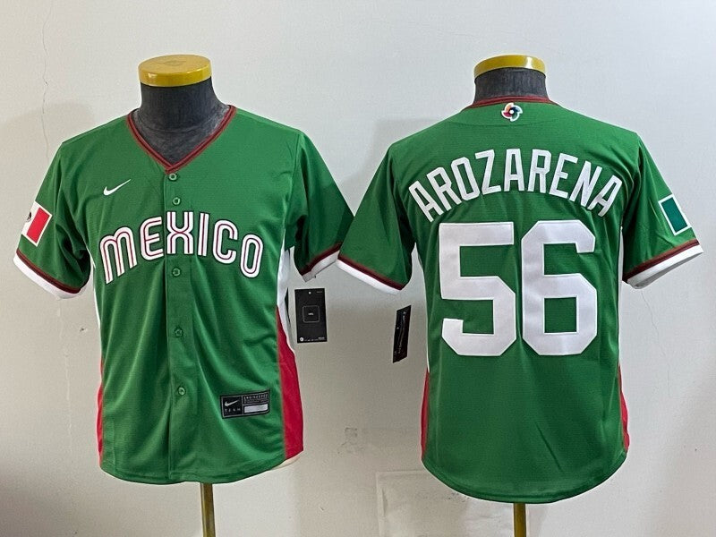 Youth Mexico Baseball #56 Randy Arozarena 2026 World Baseball Classic 26 World Cup Youth