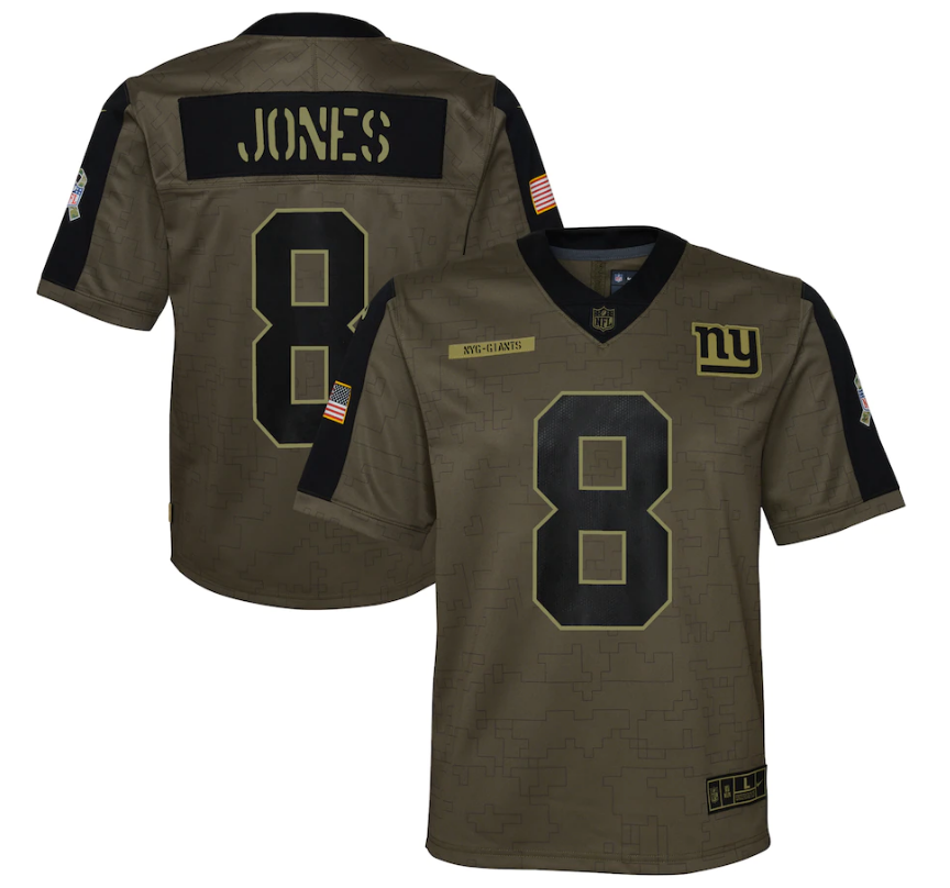 Youth New York Giants #8 Daniel Jones 21 New Salute