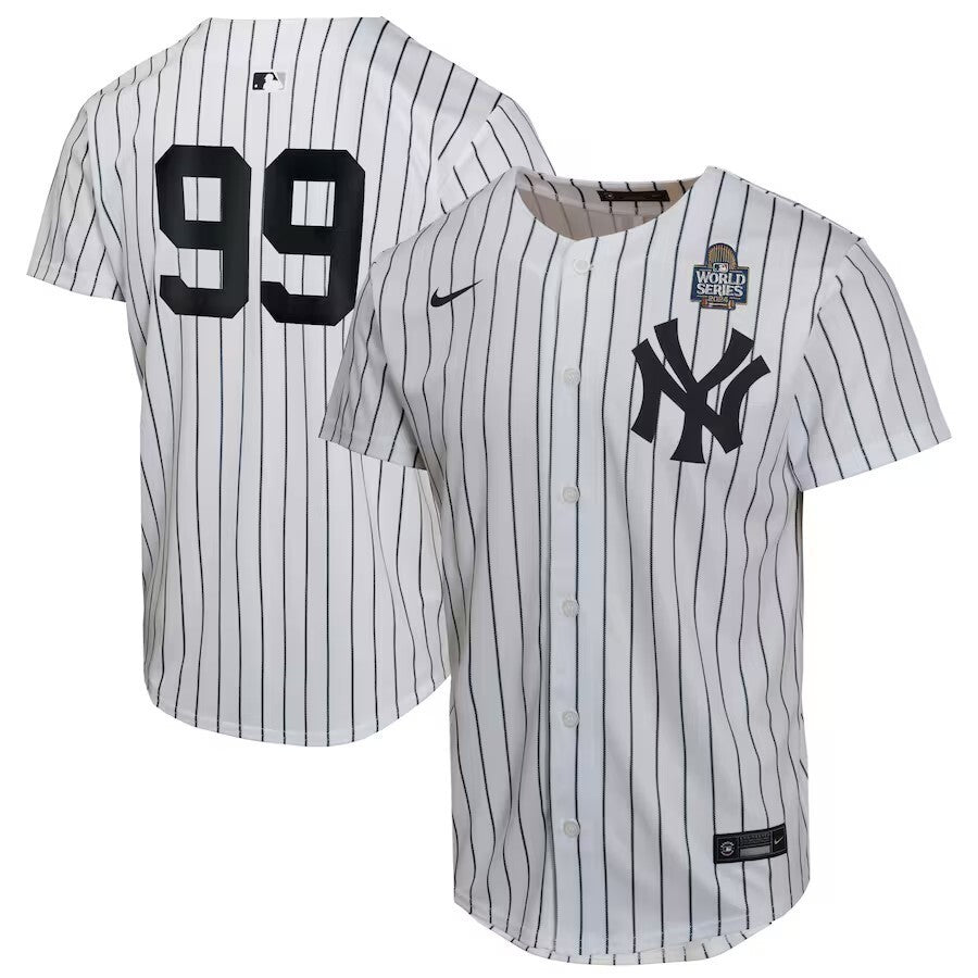 Youth New York Yankees #99 Aaron Judge 2024 World Series Home Game Player Jersey - White