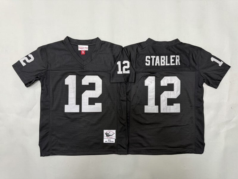 Youth Oakland Raiders #12 Ken Stabler Raiders Youth
