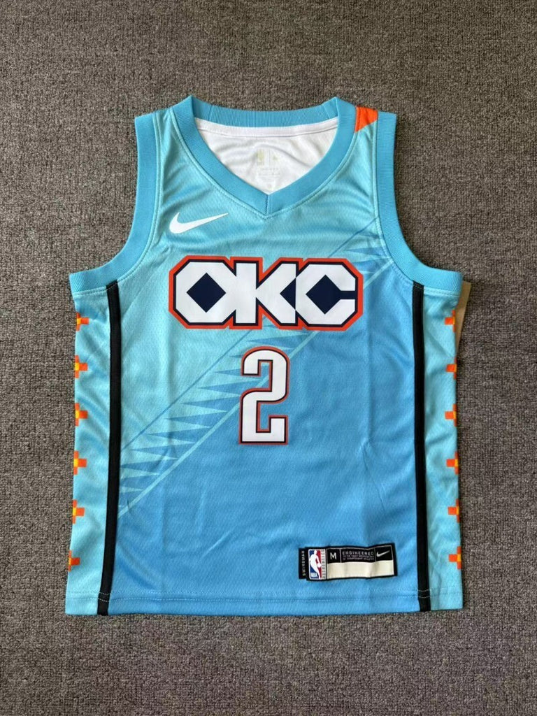Youth Oklahoma City Thunder #2 Shai Gilgeous-Alexander Youth 19 Season Thunder Team City Blue Style 2