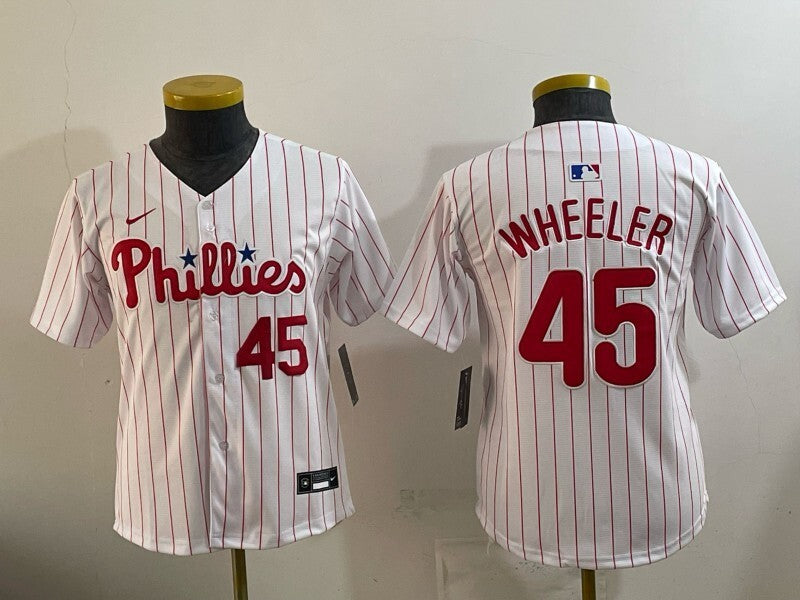 Youth Philadelphia Phillies #45 Zack Wheeler Phillies Youth Style 1