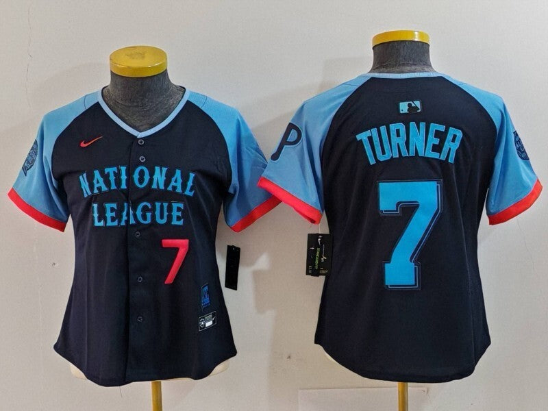 Youth Philadelphia Phillies #7 Trea Turner Phillies 2024 All-Star Women Style 3
